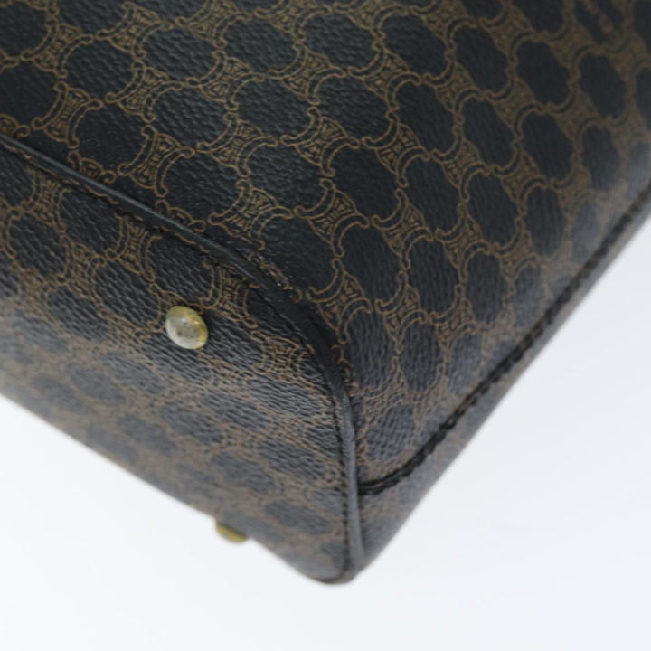 Celine Macadam Canvas Hand Bag PVC Black Auth 74390