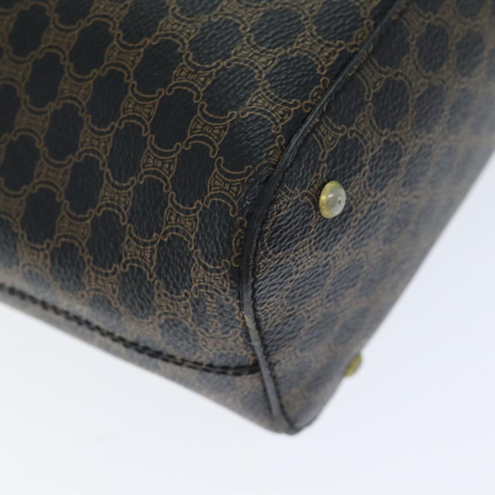 Celine Macadam Canvas Hand Bag PVC Black Auth 74390