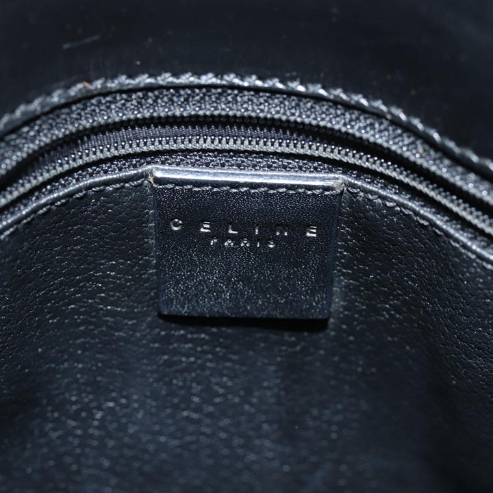 Celine Macadam Canvas Hand Bag PVC Black Auth 74390