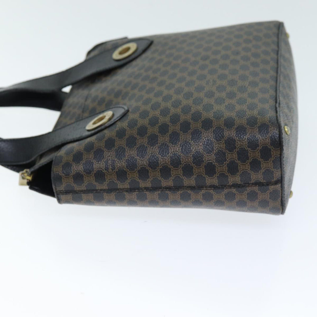 Celine Macadam Canvas Hand Bag PVC Black Auth 74390