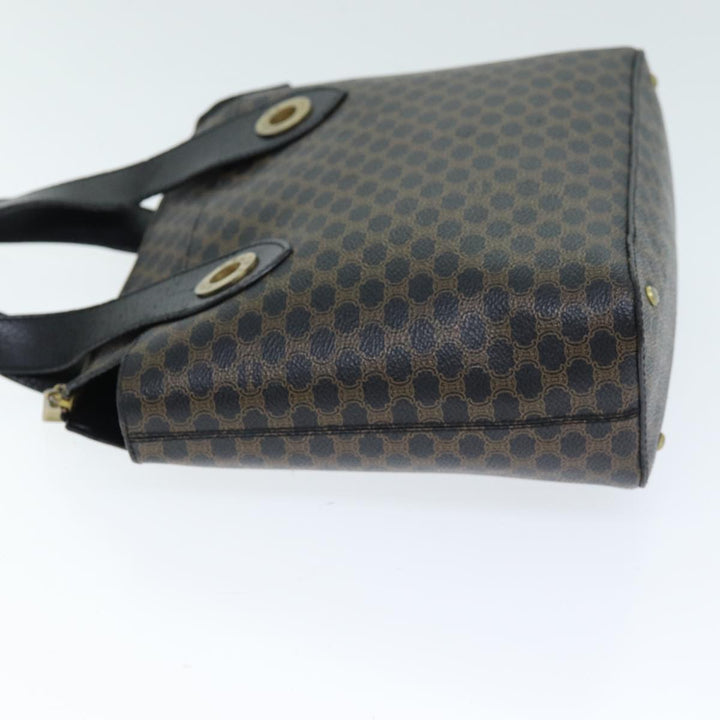 Celine Macadam Canvas Hand Bag PVC Black Auth 74390