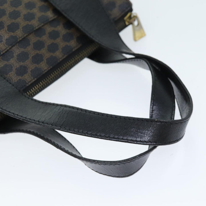Celine Macadam Canvas Hand Bag PVC Black Auth 74390