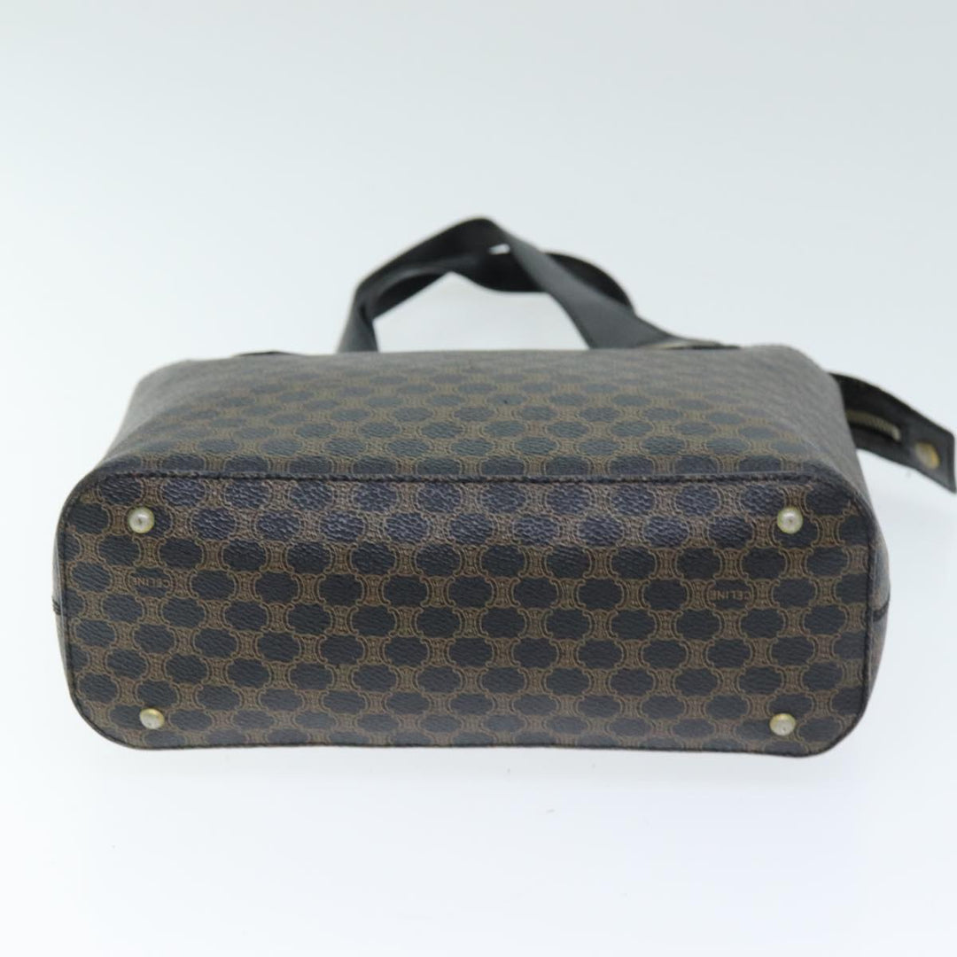 Celine Macadam Canvas Hand Bag PVC Black Auth 74390