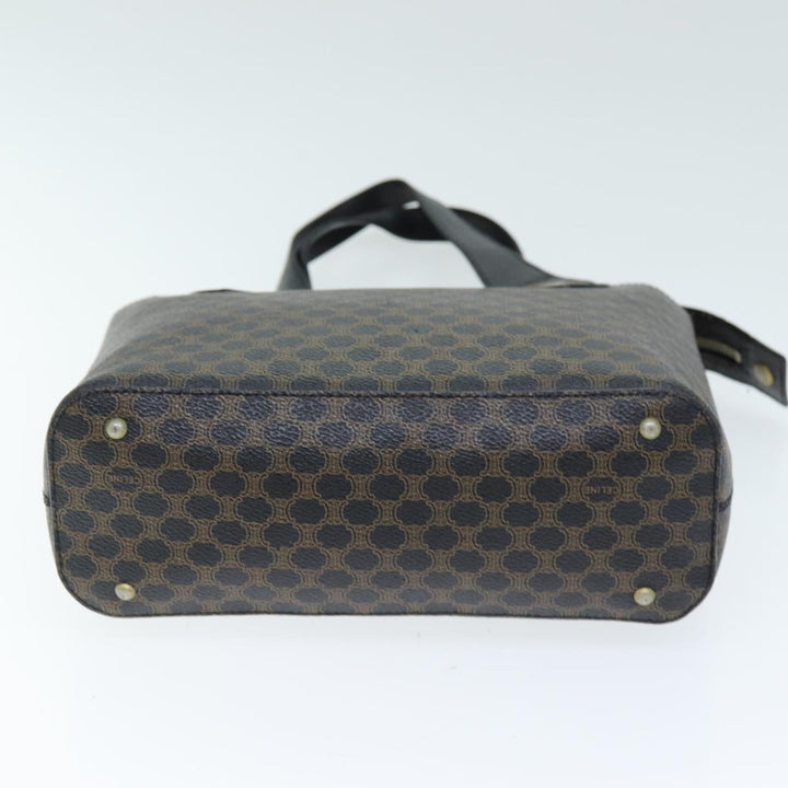 Celine Macadam Canvas Hand Bag PVC Black Auth 74390