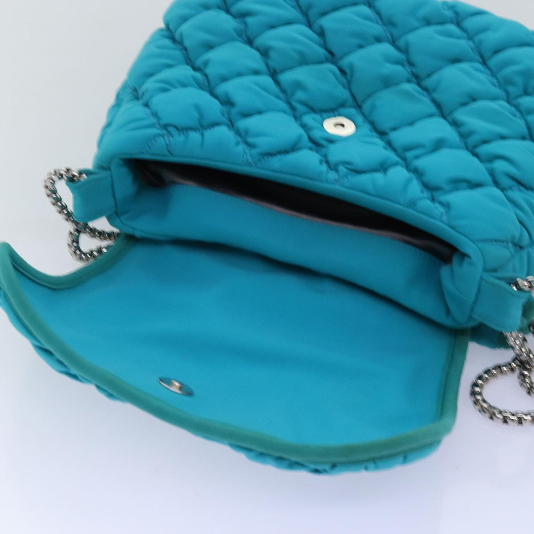 Top Quality Chanel Chain Shoulder Bag Nylon Blue CC Auth 74407A