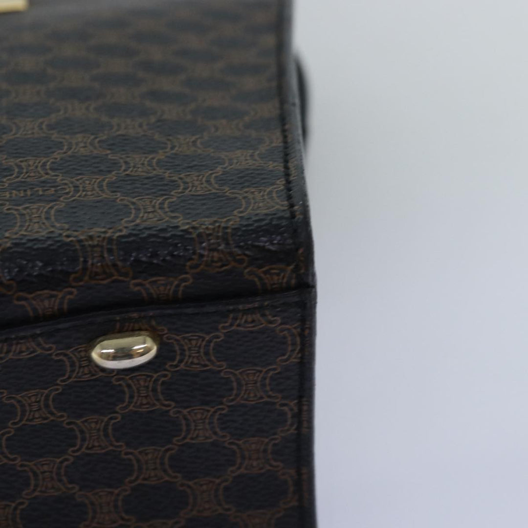 Celine Macadam Canvas Hand Bag PVC Black Auth 74428