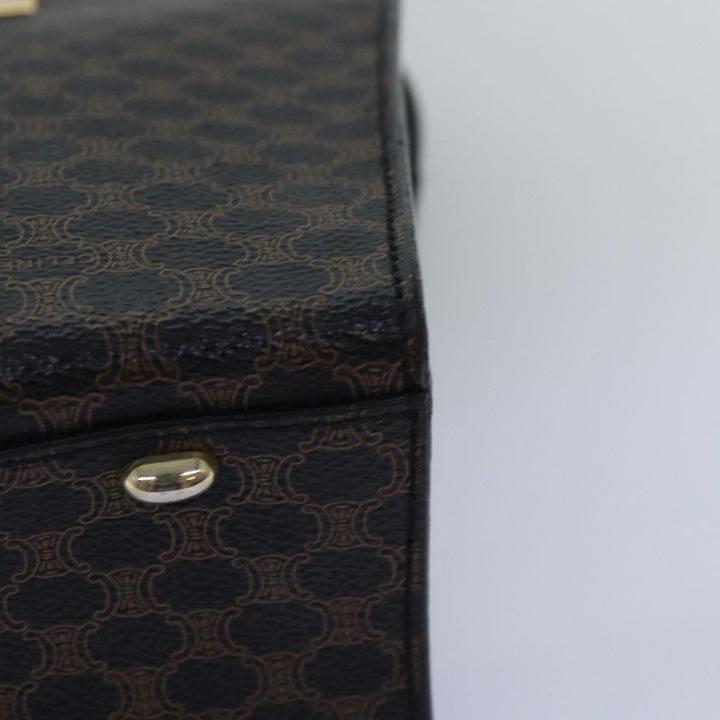 Celine Macadam Canvas Hand Bag PVC Black Auth 74428