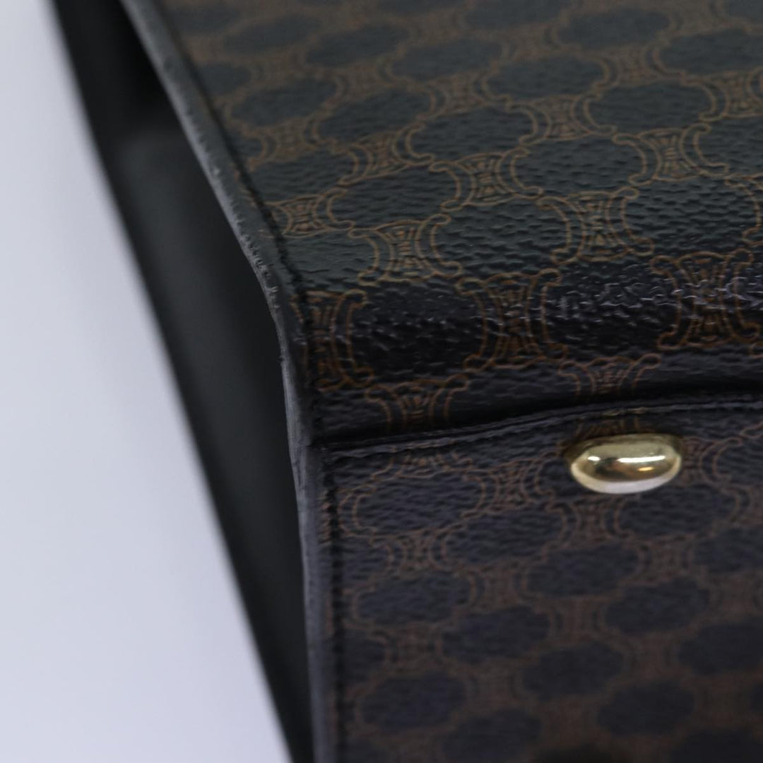 Celine Macadam Canvas Hand Bag PVC Black Auth 74428
