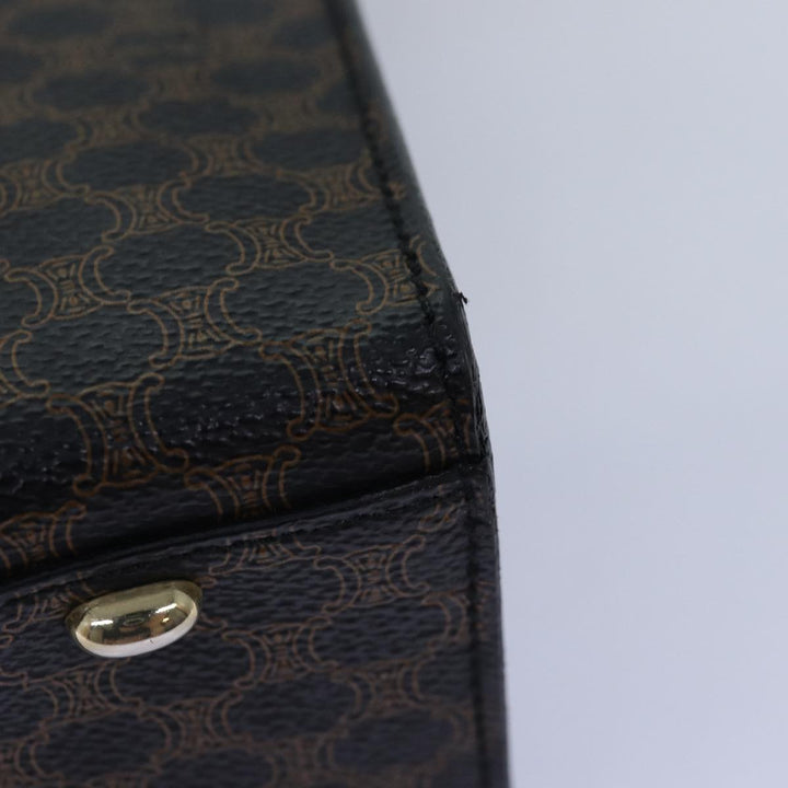 Celine Macadam Canvas Hand Bag PVC Black Auth 74428