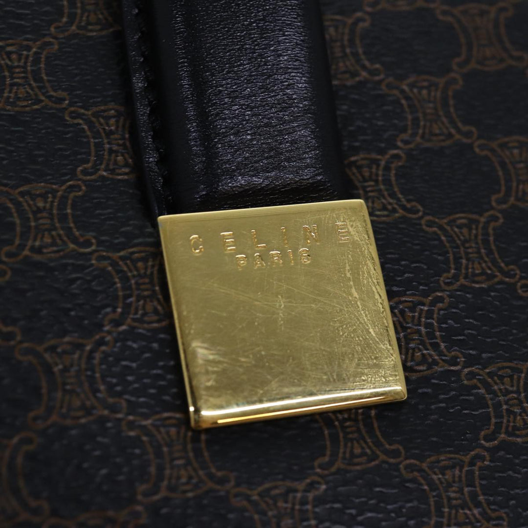 Celine Macadam Canvas Hand Bag PVC Black Auth 74428
