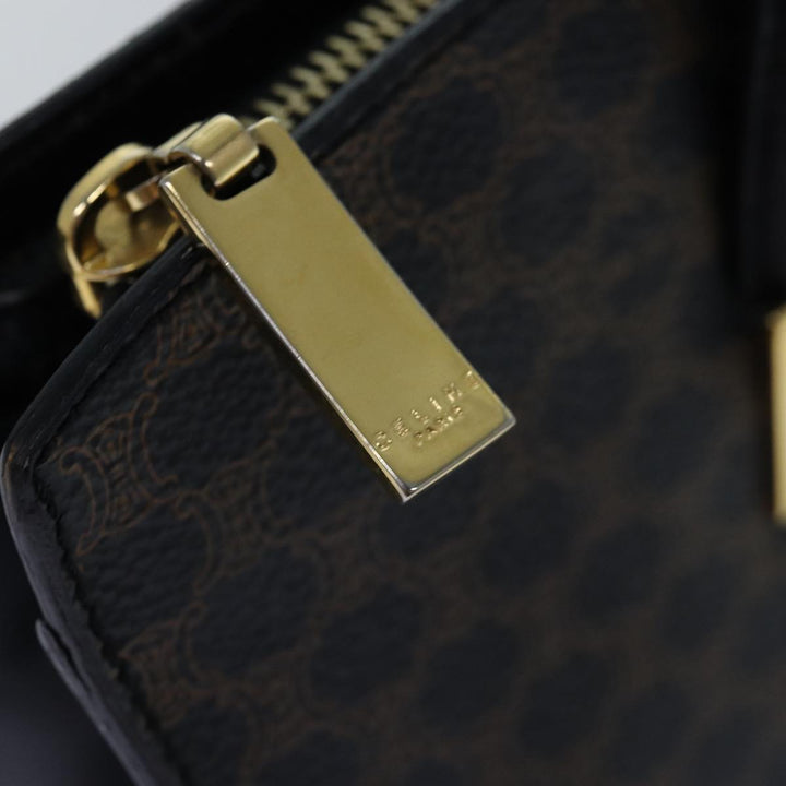 Celine Macadam Canvas Hand Bag PVC Black Auth 74428