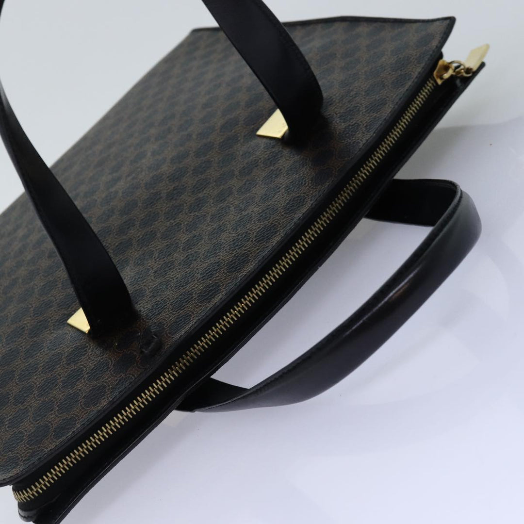 Celine Macadam Canvas Hand Bag PVC Black Auth 74428