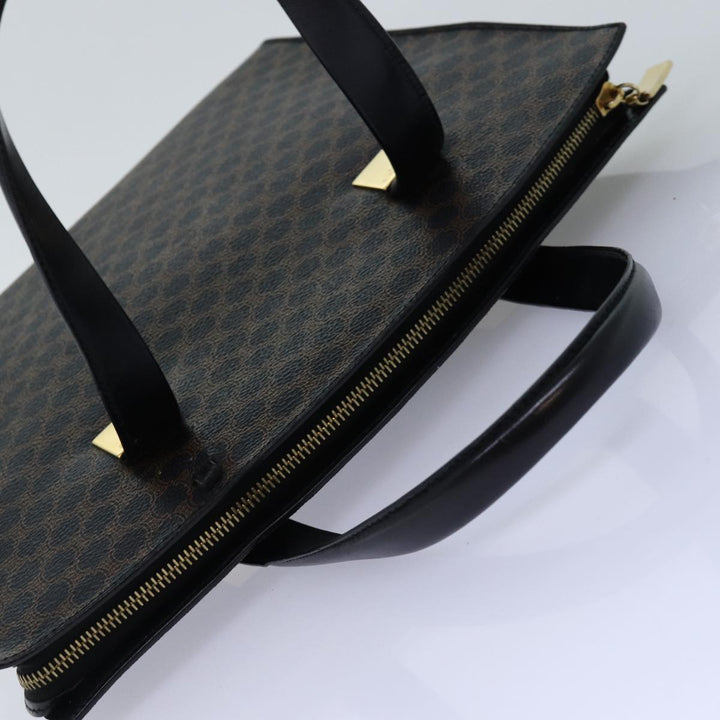 Celine Macadam Canvas Hand Bag PVC Black Auth 74428