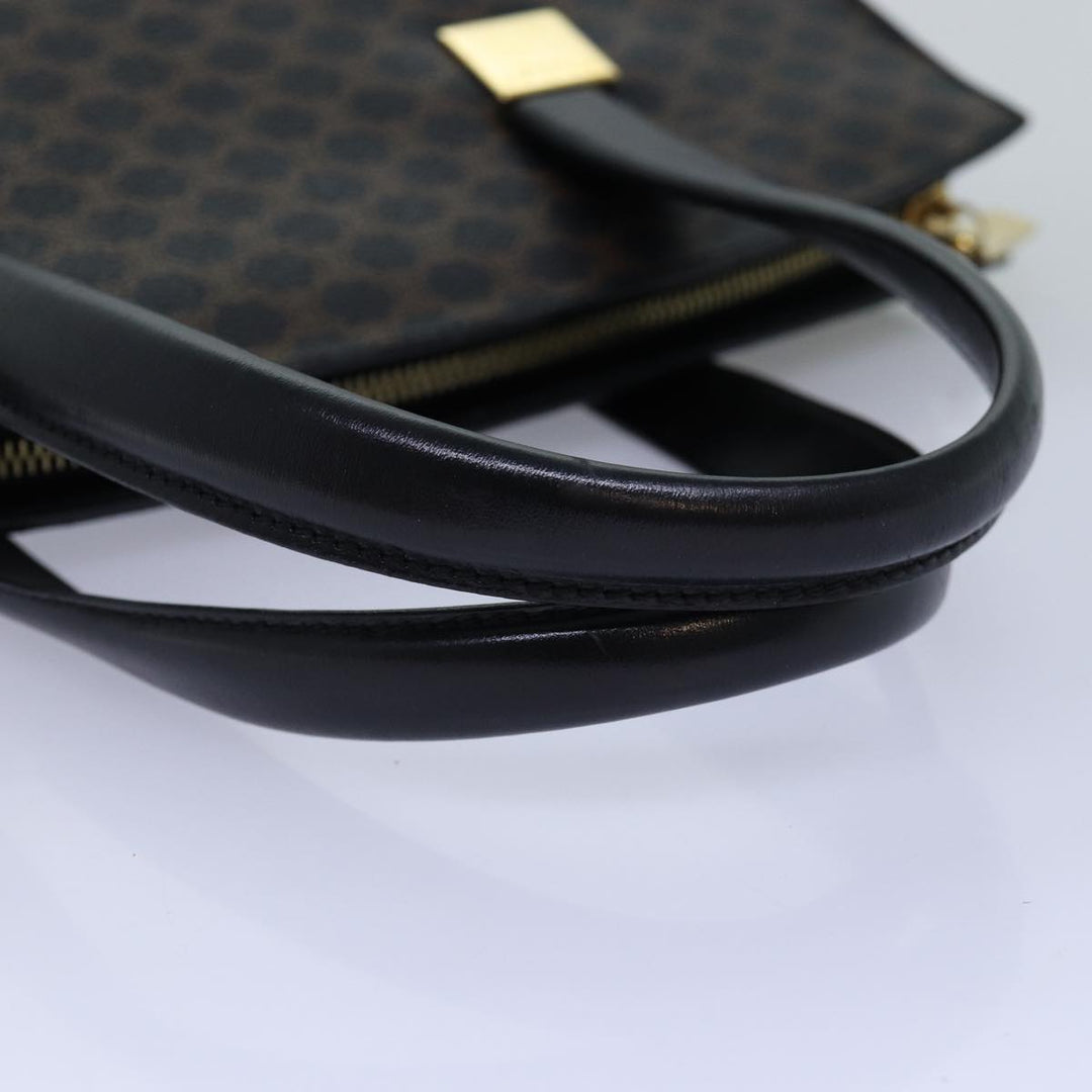 Celine Macadam Canvas Hand Bag PVC Black Auth 74428