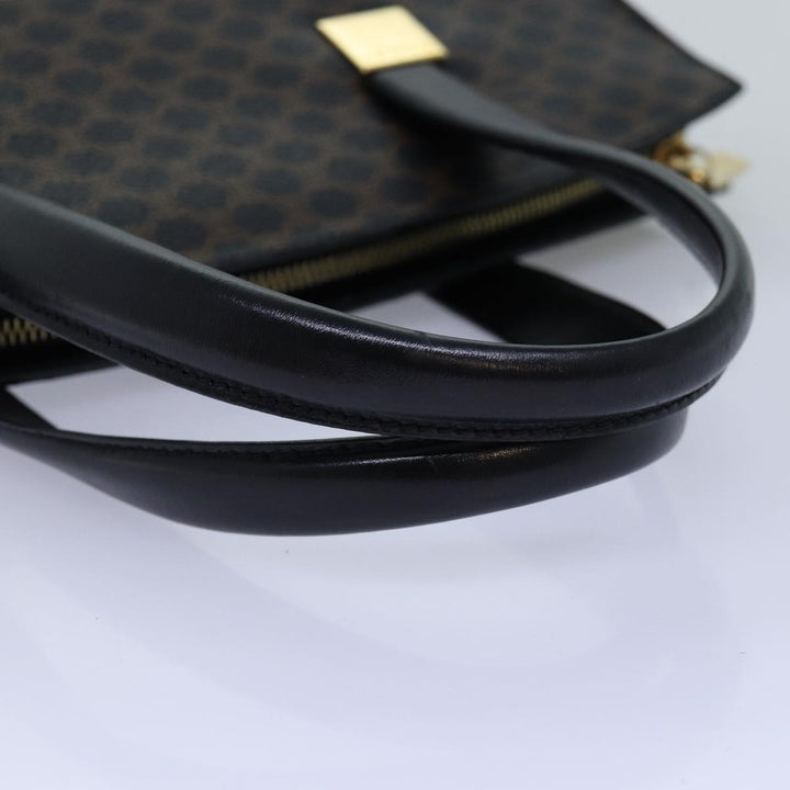 Celine Macadam Canvas Hand Bag PVC Black Auth 74428