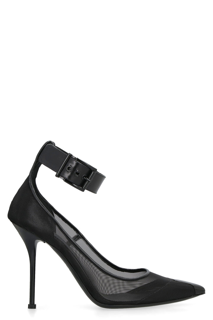 PUNK MESH POINTY-TOE PUMPS