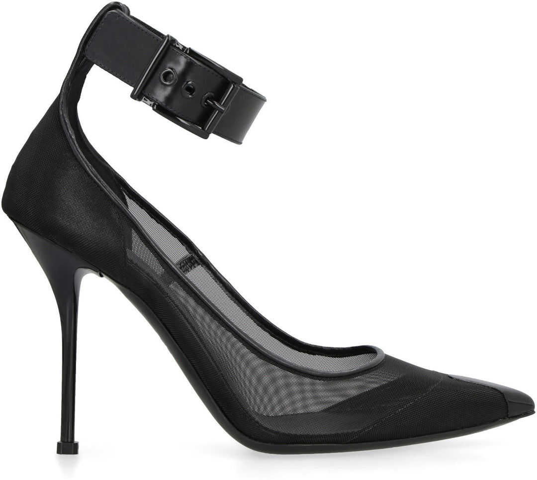 PUNK MESH POINTY-TOE PUMPS