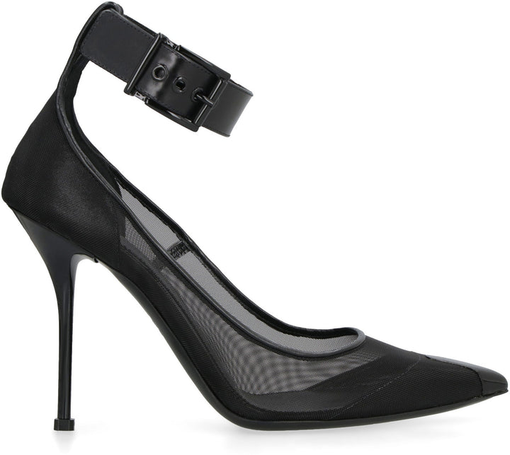 PUNK MESH POINTY-TOE PUMPS