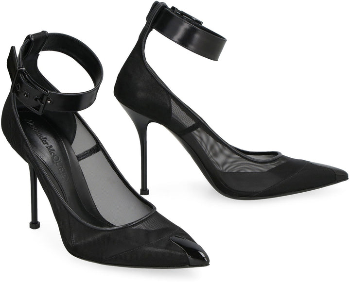 PUNK MESH POINTY-TOE PUMPS