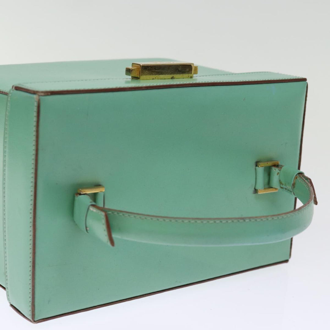 Celine Vanity Cosmetic Pouch Leather Green Auth 74541