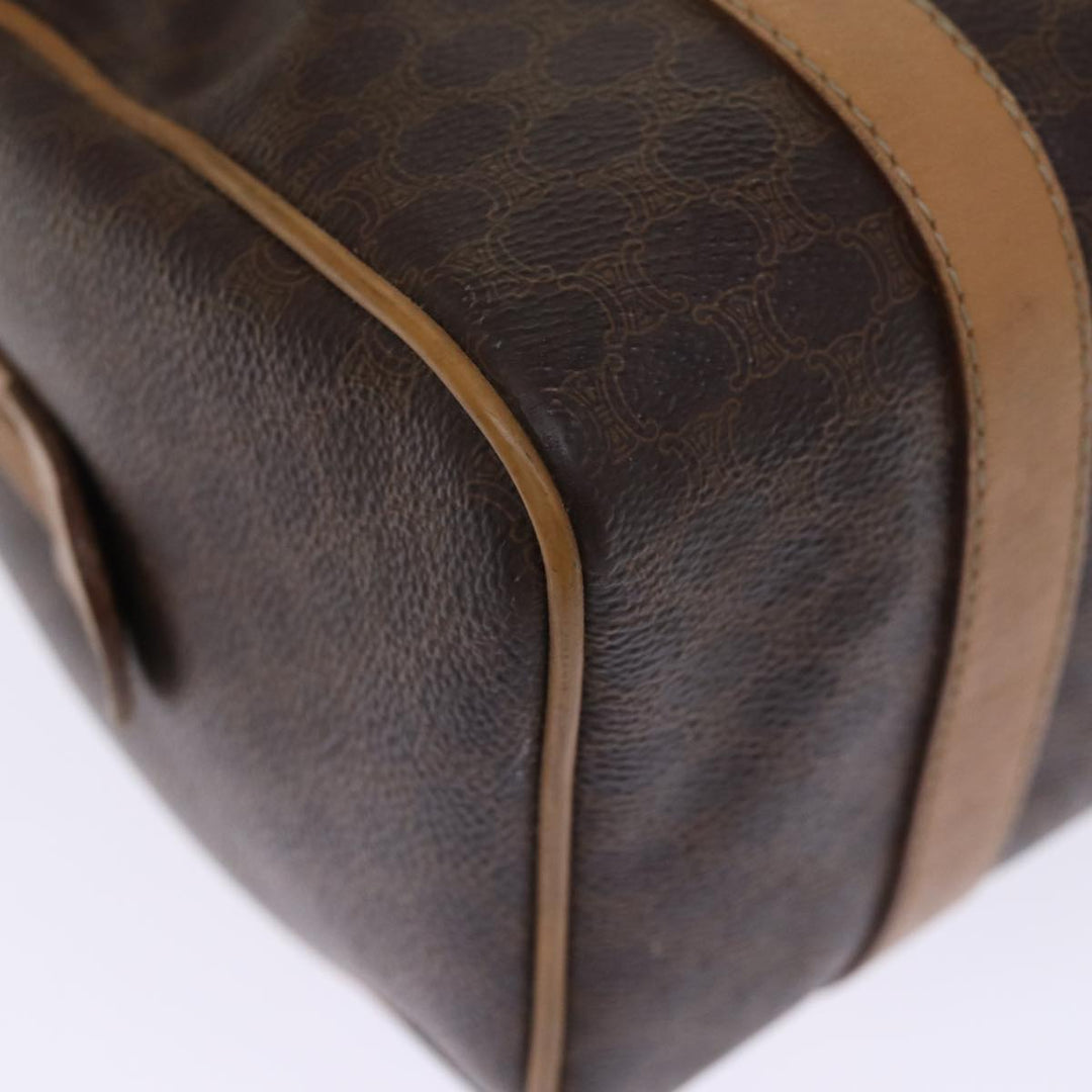 Celine Macadam Canvas Hand Bag PVC Brown Auth 74542