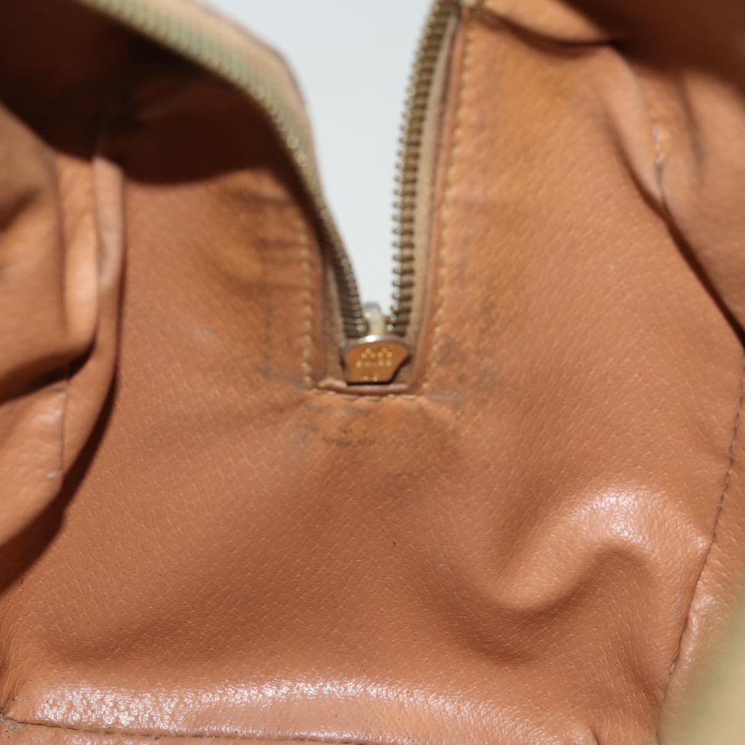 Celine Macadam Canvas Hand Bag PVC Brown Auth 74542
