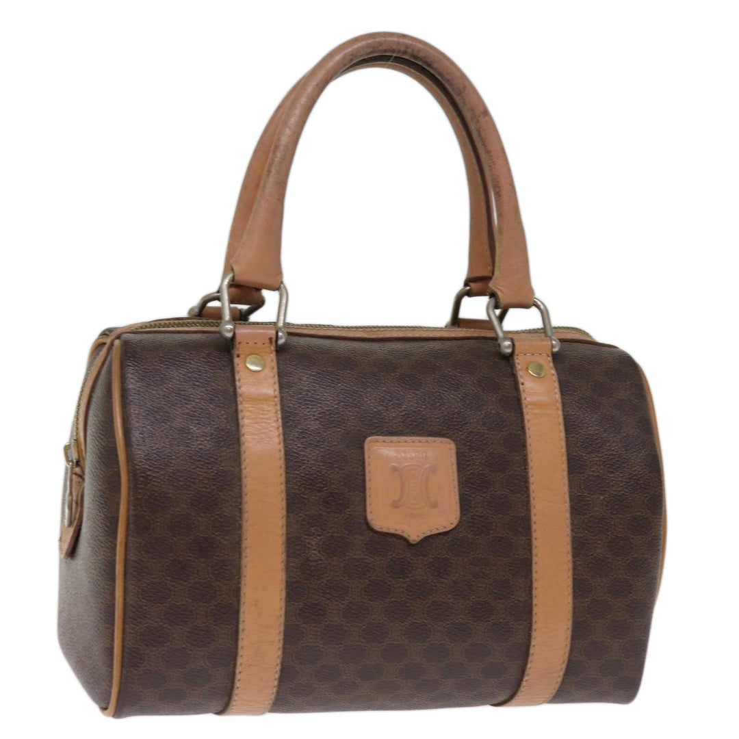 Celine Macadam Canvas Hand Bag PVC Brown Auth 74542