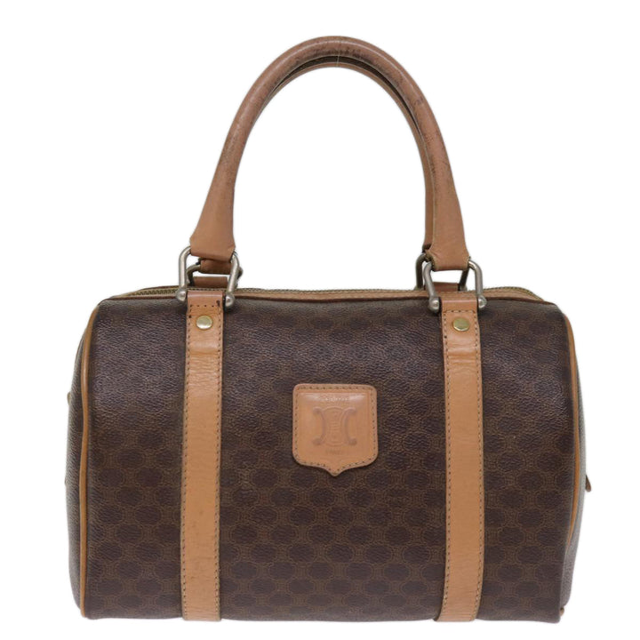 Celine Macadam Canvas Hand Bag PVC Brown Auth 74542