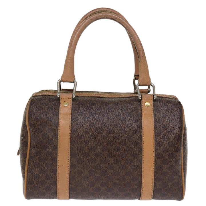 Celine Macadam Canvas Hand Bag PVC Brown Auth 74542