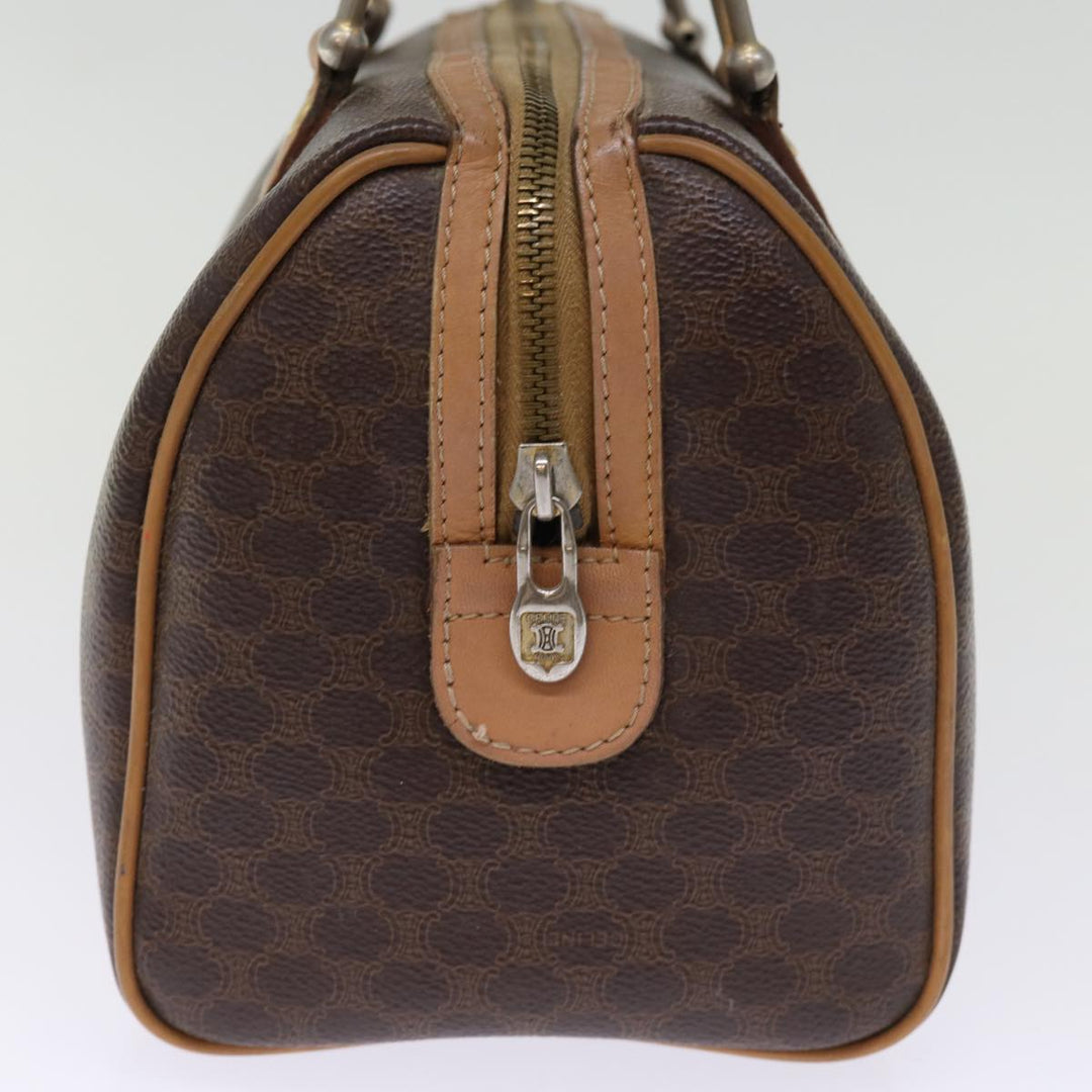 Celine Macadam Canvas Hand Bag PVC Brown Auth 74542