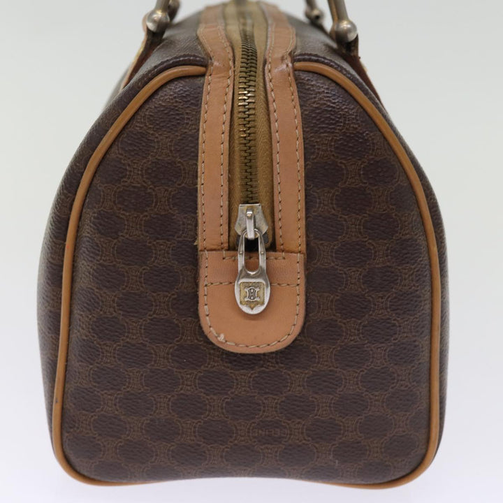 Celine Macadam Canvas Hand Bag PVC Brown Auth 74542