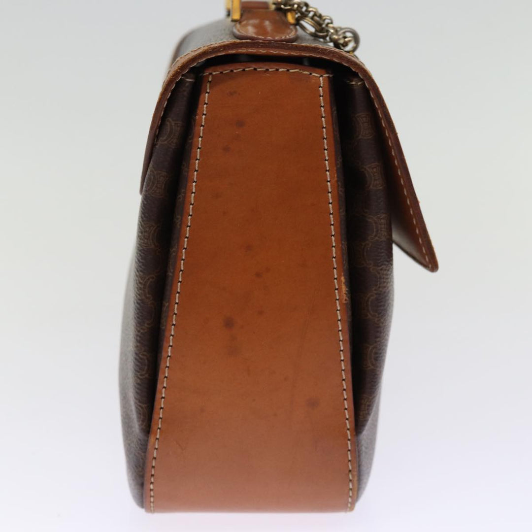 Celine Macadam Canvas Hand Bag PVC 2way Brown Auth 74543