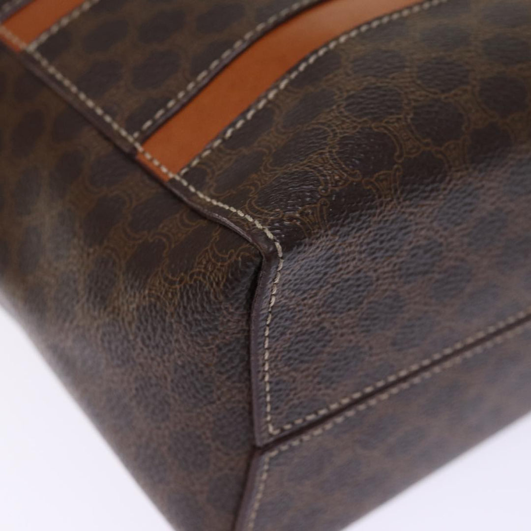 Celine Macadam Canvas Hand Bag PVC Brown Auth 74544