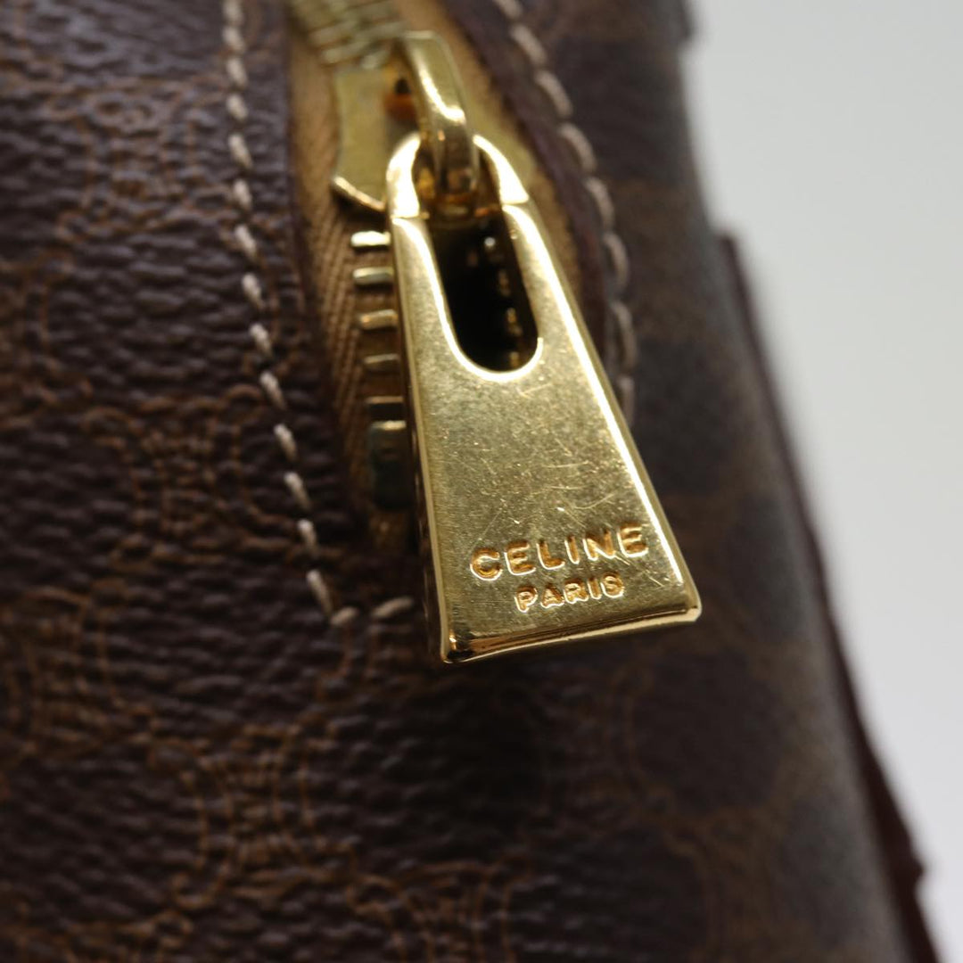 Celine Macadam Canvas Hand Bag PVC Brown Auth 74544