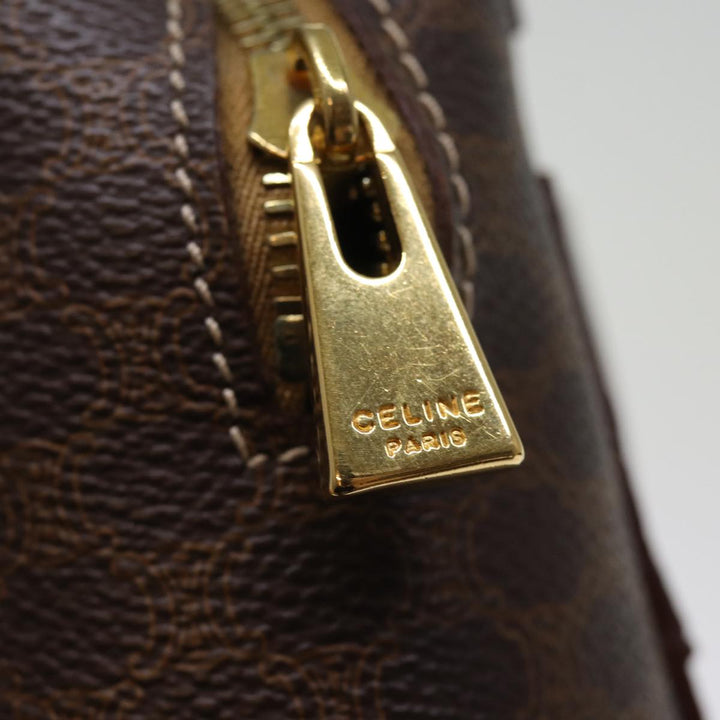 Celine Macadam Canvas Hand Bag PVC Brown Auth 74544