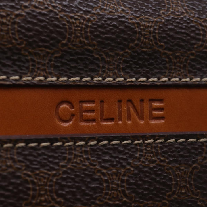 Celine Macadam Canvas Hand Bag PVC Brown Auth 74544