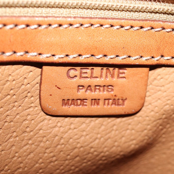 Celine Macadam Canvas Hand Bag PVC Brown Auth 74544