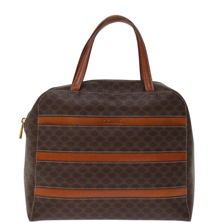 Celine Macadam Canvas Hand Bag PVC Brown Auth 74544