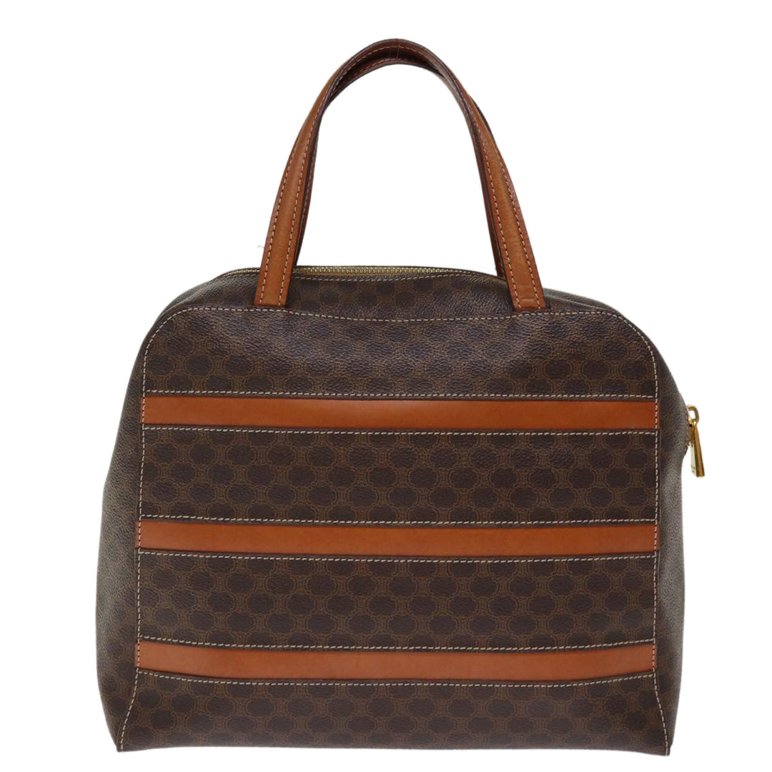 Celine Macadam Canvas Hand Bag PVC Brown Auth 74544