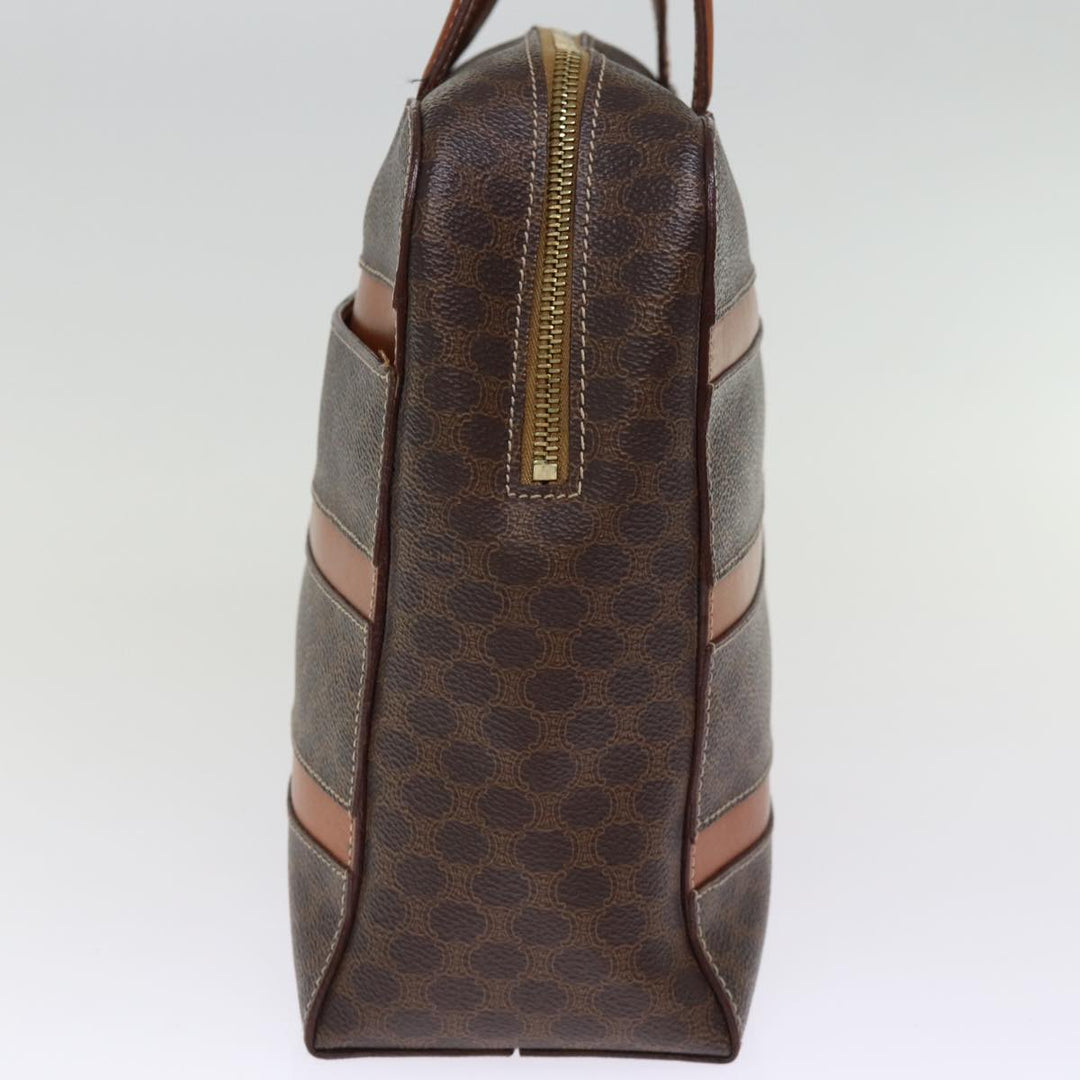 Celine Macadam Canvas Hand Bag PVC Brown Auth 74544
