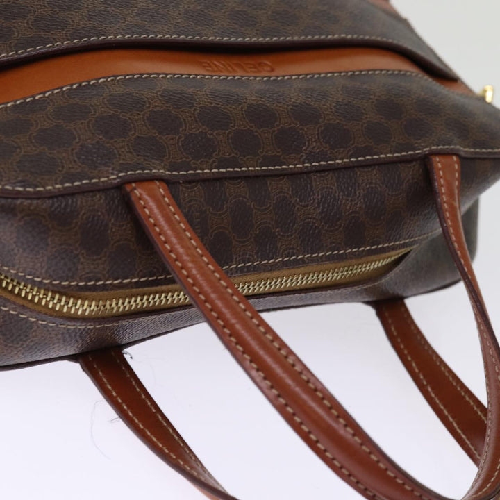 Celine Macadam Canvas Hand Bag PVC Brown Auth 74544