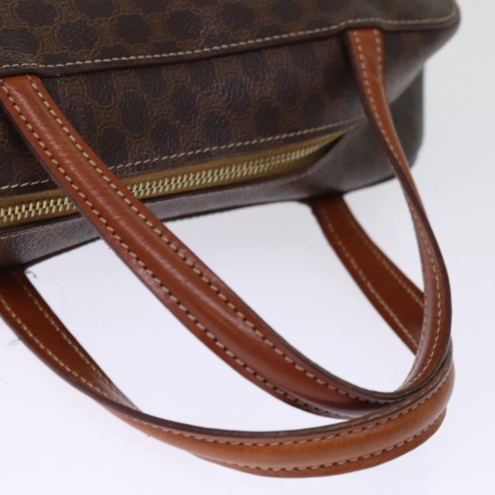 Celine Macadam Canvas Hand Bag PVC Brown Auth 74544