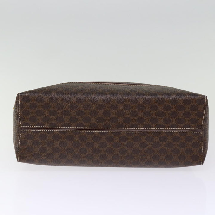 Celine Macadam Canvas Hand Bag PVC Brown Auth 74544