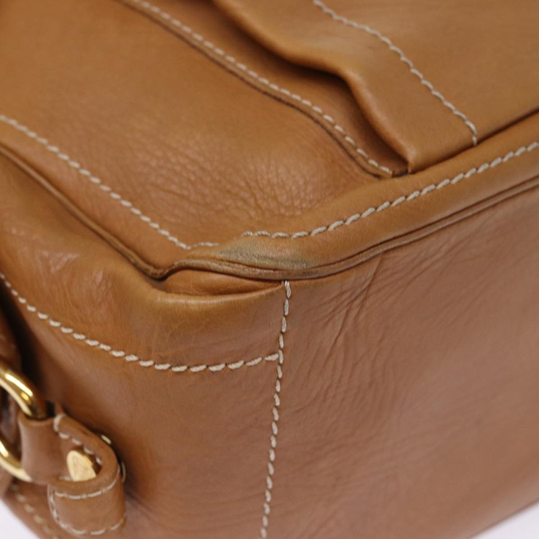Celine Hand Bag Leather Brown Auth 74545