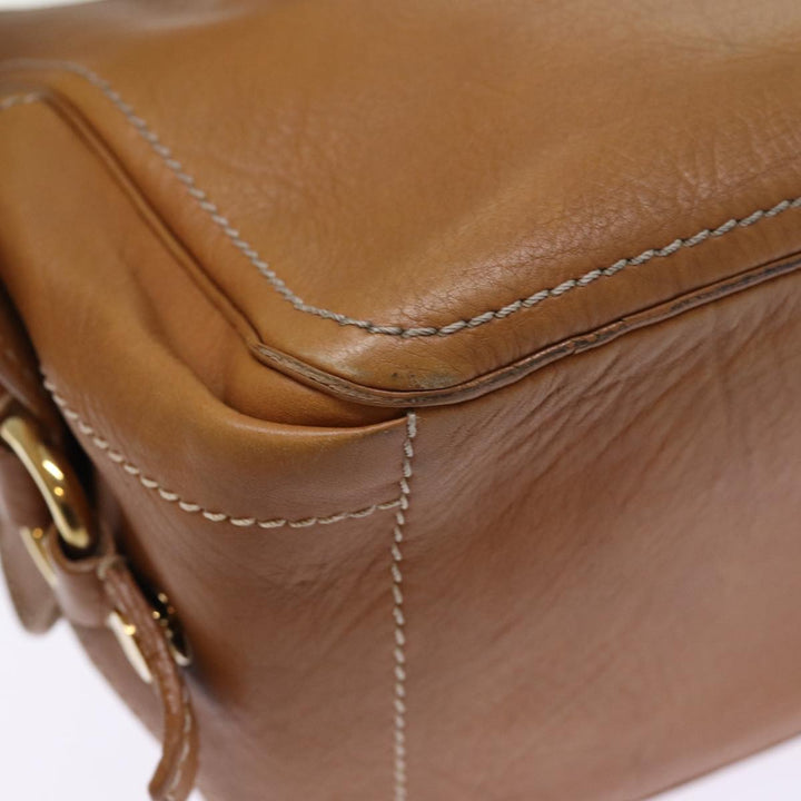 Celine Hand Bag Leather Brown Auth 74545