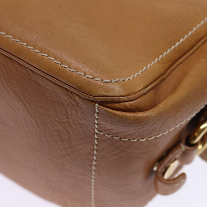 Celine Hand Bag Leather Brown Auth 74545