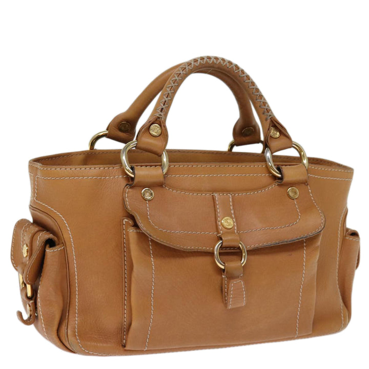 Celine Hand Bag Leather Brown Auth 74545