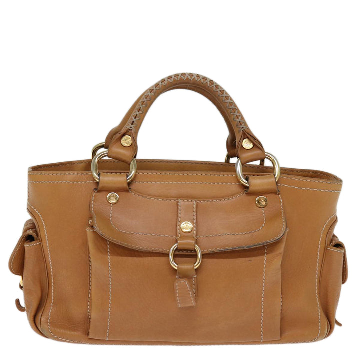 Celine Hand Bag Leather Brown Auth 74545