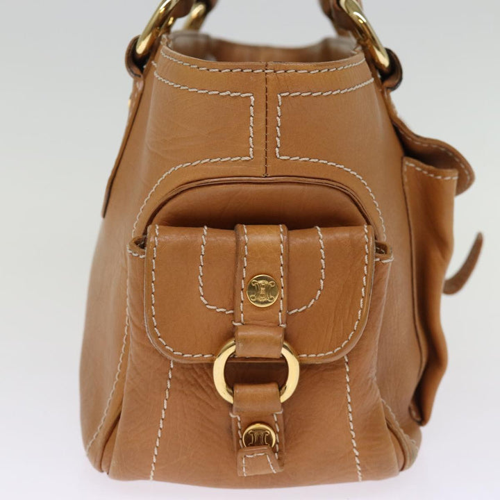 Celine Hand Bag Leather Brown Auth 74545
