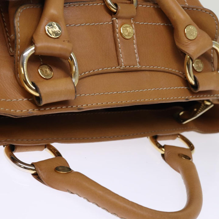 Celine Hand Bag Leather Brown Auth 74545